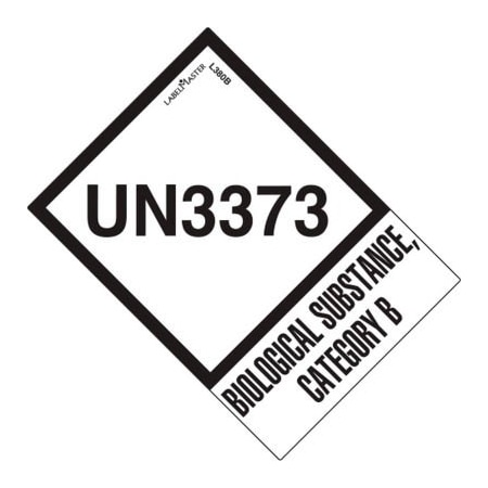 American Labelmark Co LabelMaster "UN3373 Biological Substance Category B" Labels, 2"L x 2-3/4"W, White, Roll of 500 L380B